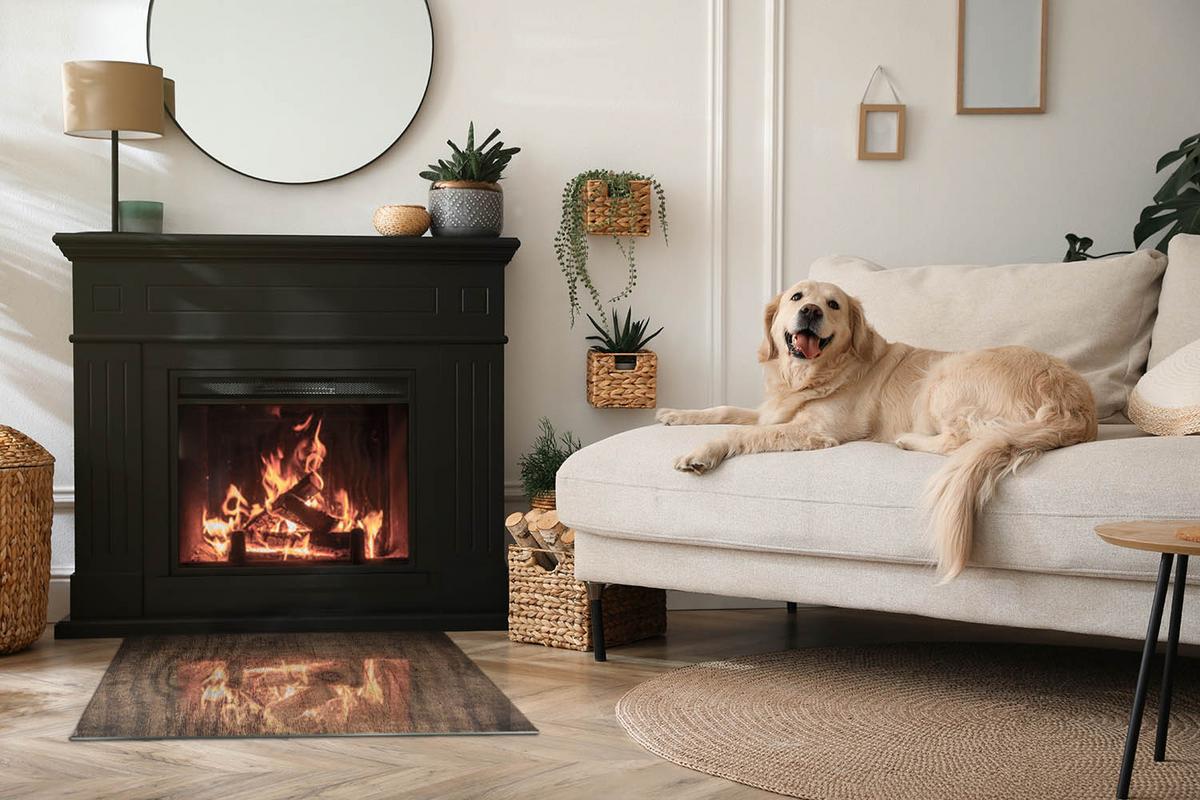 GLASPLATTE für Kamin 80x60 cm - Braun, Glas (80/60/0.4cm) - TULUP