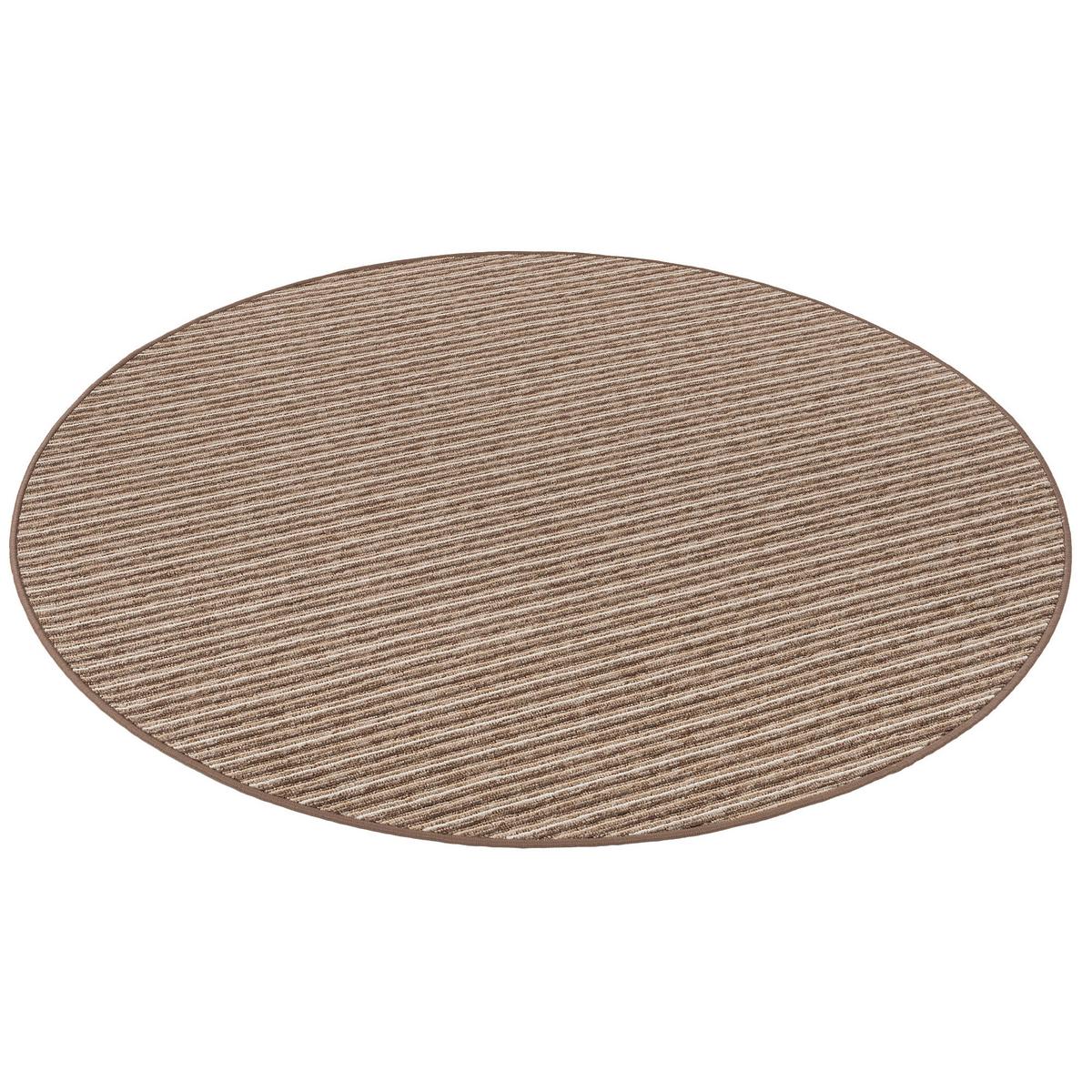 STREIFENBERBER TEPPICH MARTA RUND - Braun, Textil (133/133cm) - Snapstyle