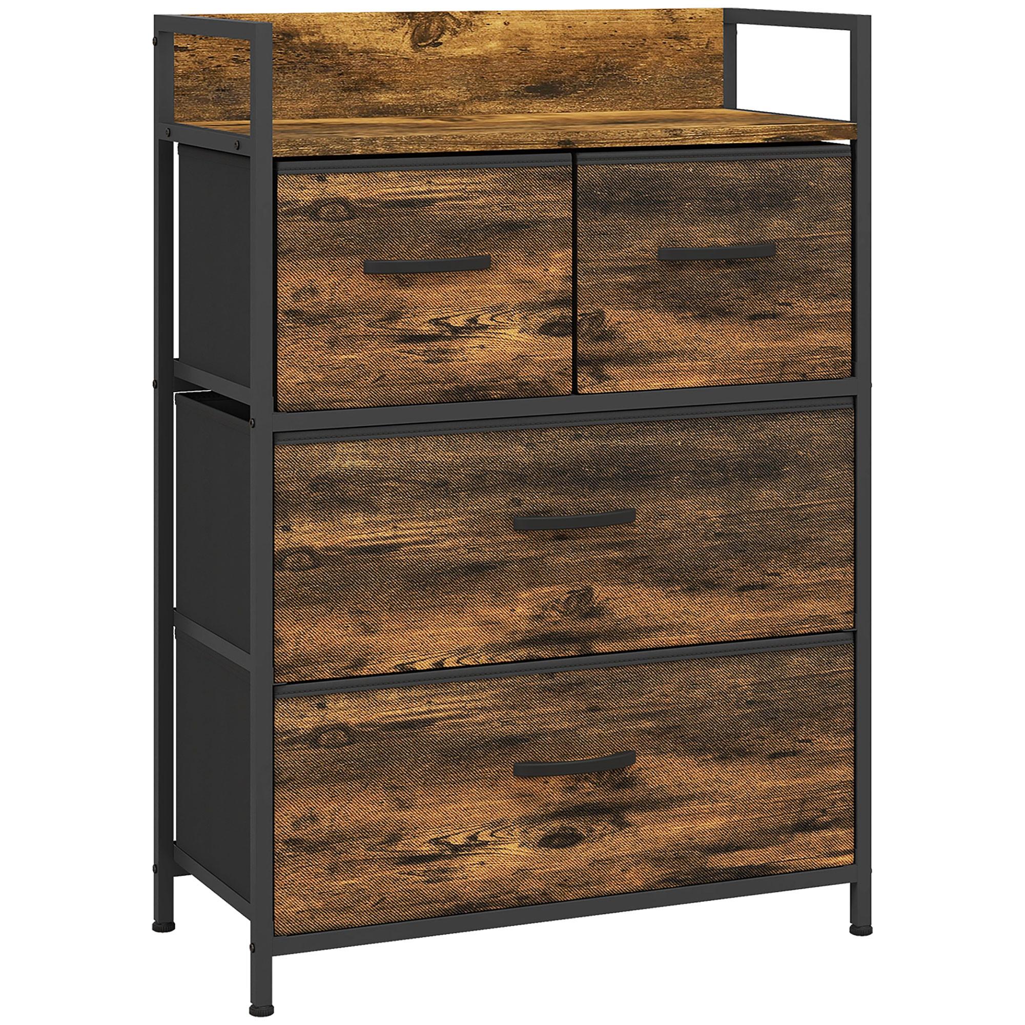 KOMMODE, Sideboard, Rustikal-Braun - Braun, Textil (29/85/60cm) - HOMCOM