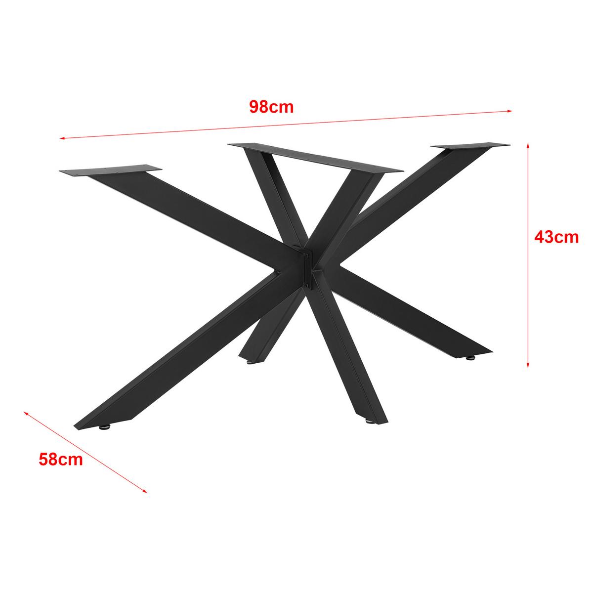 TISCHGESTELL Oberau - Schwarz, Metall (98/43/58cm) - [en.casa]