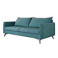 3-SITZER-SOFA Pulse Türkis Luxusmicrofaser - Türkis/Schwarz, Holz/Textil (199/86/91cm) - S-Style Möbel