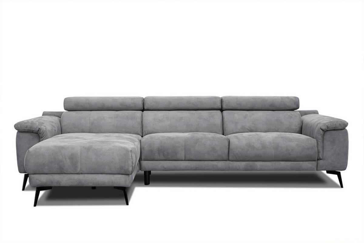 ECKSOFA FIERO 4-Sitzer, grau - Schwarz/Grau, Holzwerkstoff/Textil (158/269cm) - Wozimo