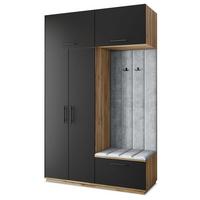 GARDEROBENSCHRANK REMA 150/240/60 cm Modern Eiche Wotan - Eiche Wotan/Hellgrau, Holzwerkstoff (150/240/60cm) - MASSENO