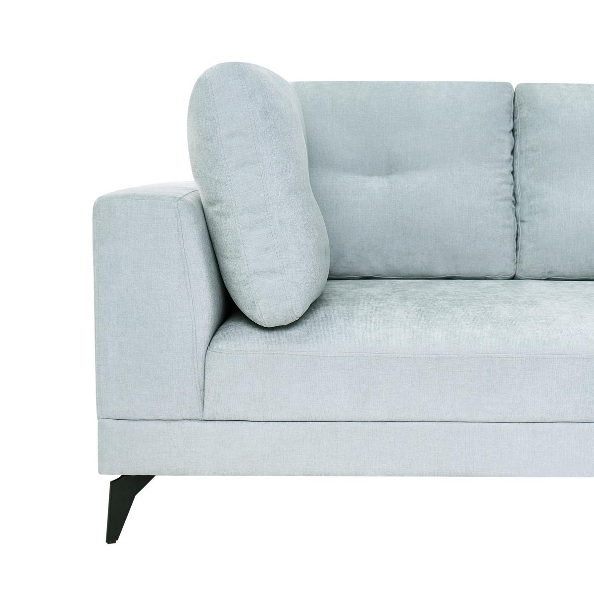 4-SITZER-SOFA Kunstleinen Hellblau Yuri - Blau/Schwarz, Textil (302/88/100cm) - Beliani