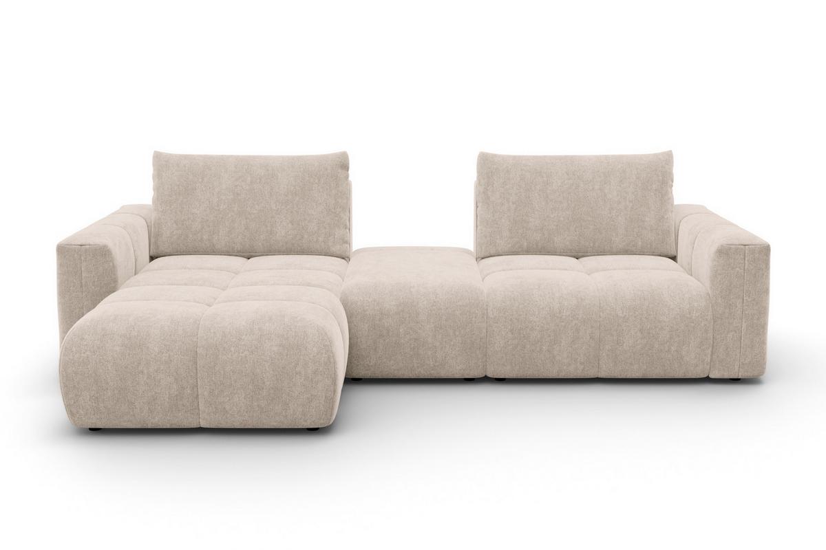 ECKSOFA VERONA 4-Sitzer LINKS, Beige - Beige/Schwarz, Holz/Textil (282/173cm) - Courtois Laville