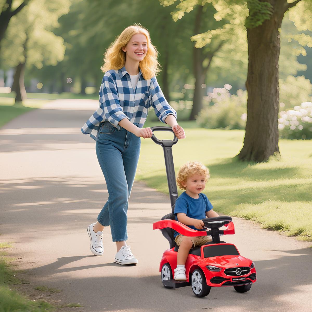 KINDER-RUTSCHAUTO Kunststoff Stahl Rot - Rot, Kunststoff (91/40/83cm) - AIYAPLAY