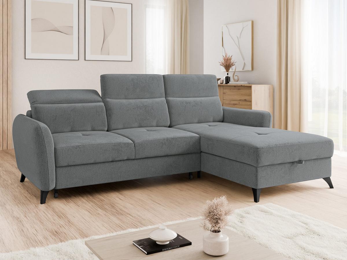 ECKSOFA Talia, Seite: Rechts 2R-LC - Graphitfarben/Schwarz, Holz/Kunststoff (238/167cm) - MIRJAN24