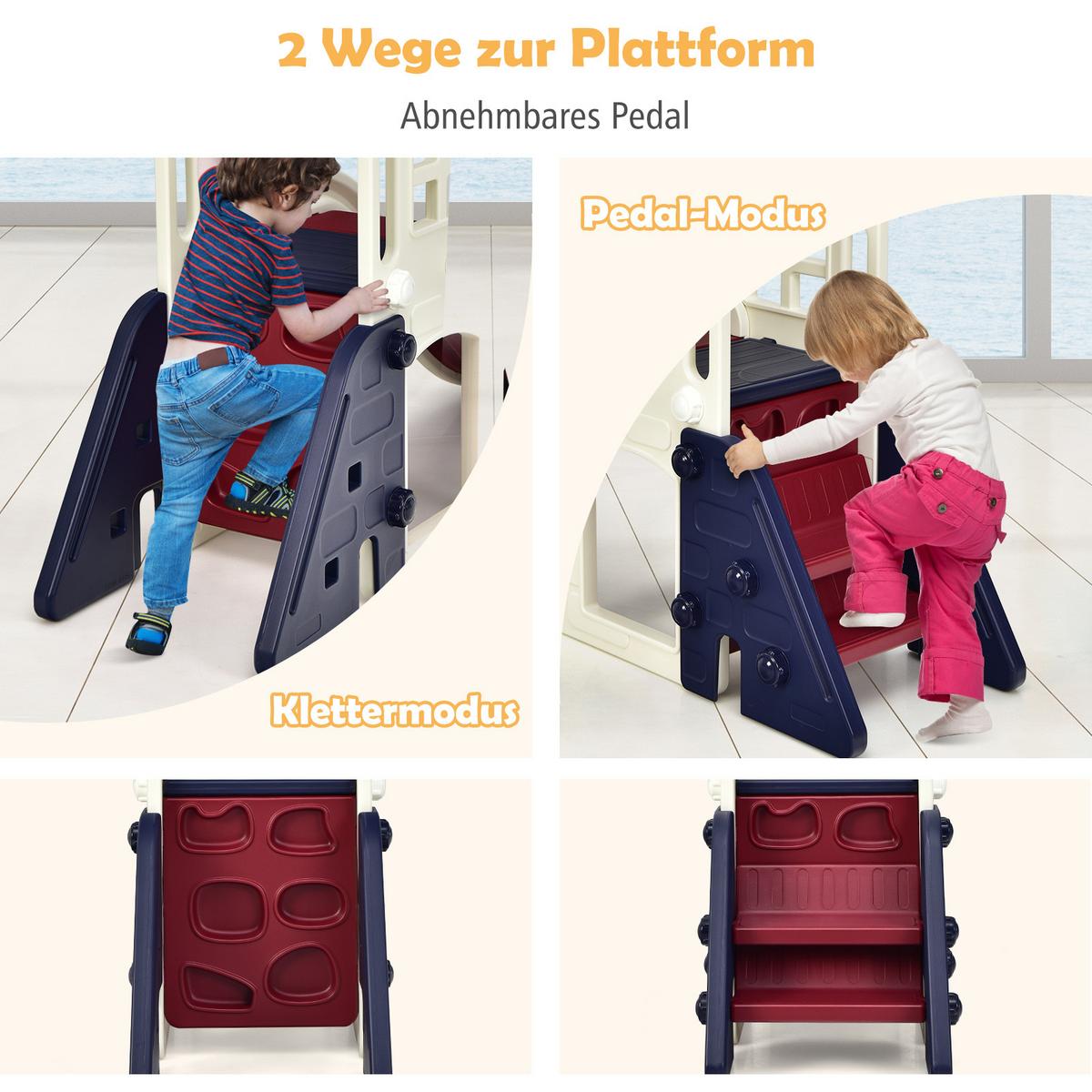 6-IN-1-RUTSCHE FÜR KINDER Blau - Blau, Kunststoff (190/98/83cm) - COSTWAY