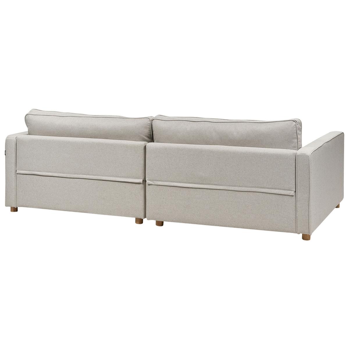 3-SITZER-SOFA beige Vinstra - Hellbraun/Beige, Textil (250/80/125cm) - Beliani