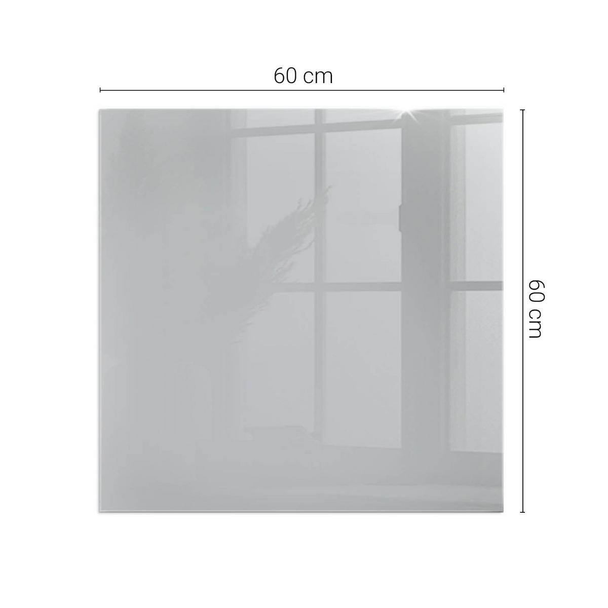 GLASPLATTE für Kamin 60x60 cm - Grau, Glas (60/60/0.4cm) - TULUP