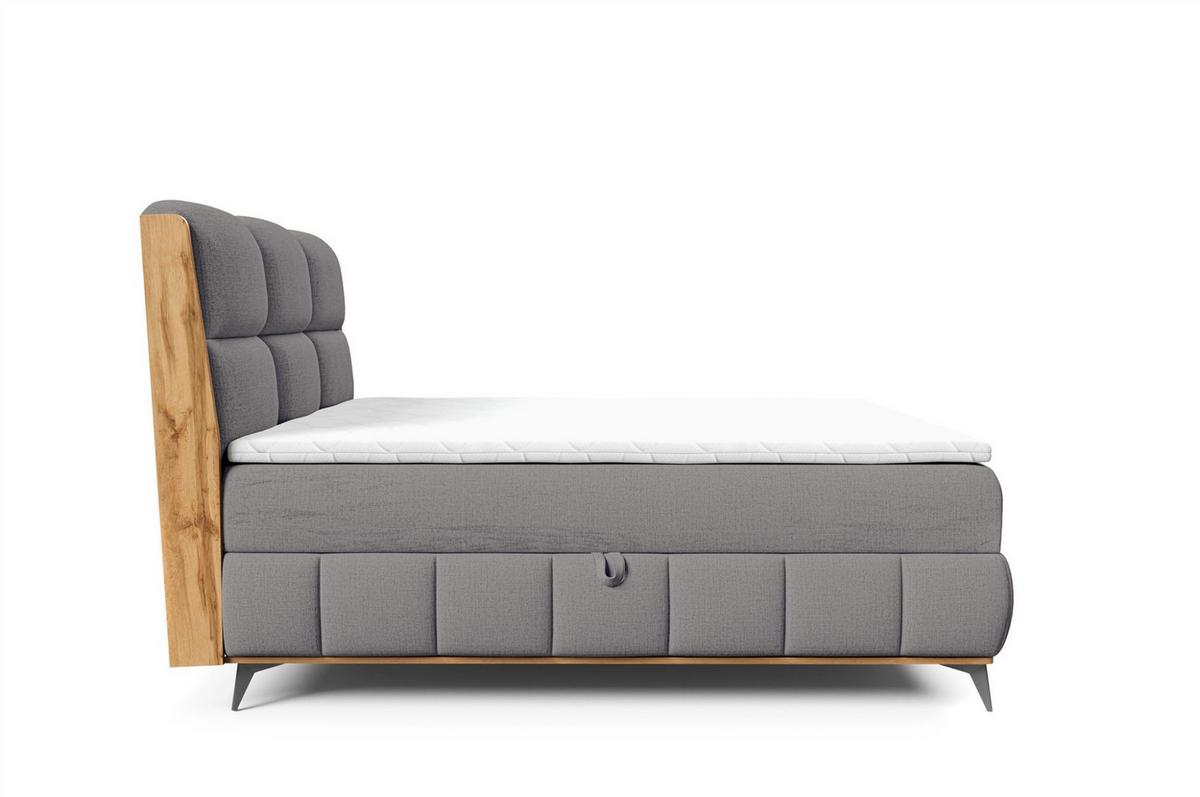 BOXBETT Charlie - Grau, Holzwerkstoff/Textil (200/200cm) - Fun Möbel