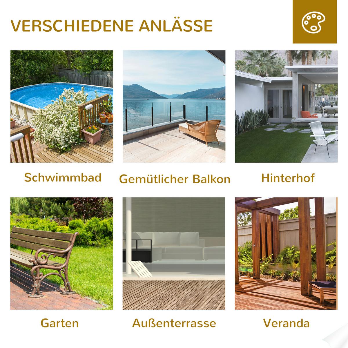 ADIRONDACK Gartenstuhl, Holzstuhl, Hochlehner, mit Armlehne, Tannenholz, Natur - Fichtefarben, Holz (68/101/83cm) - Outsunny