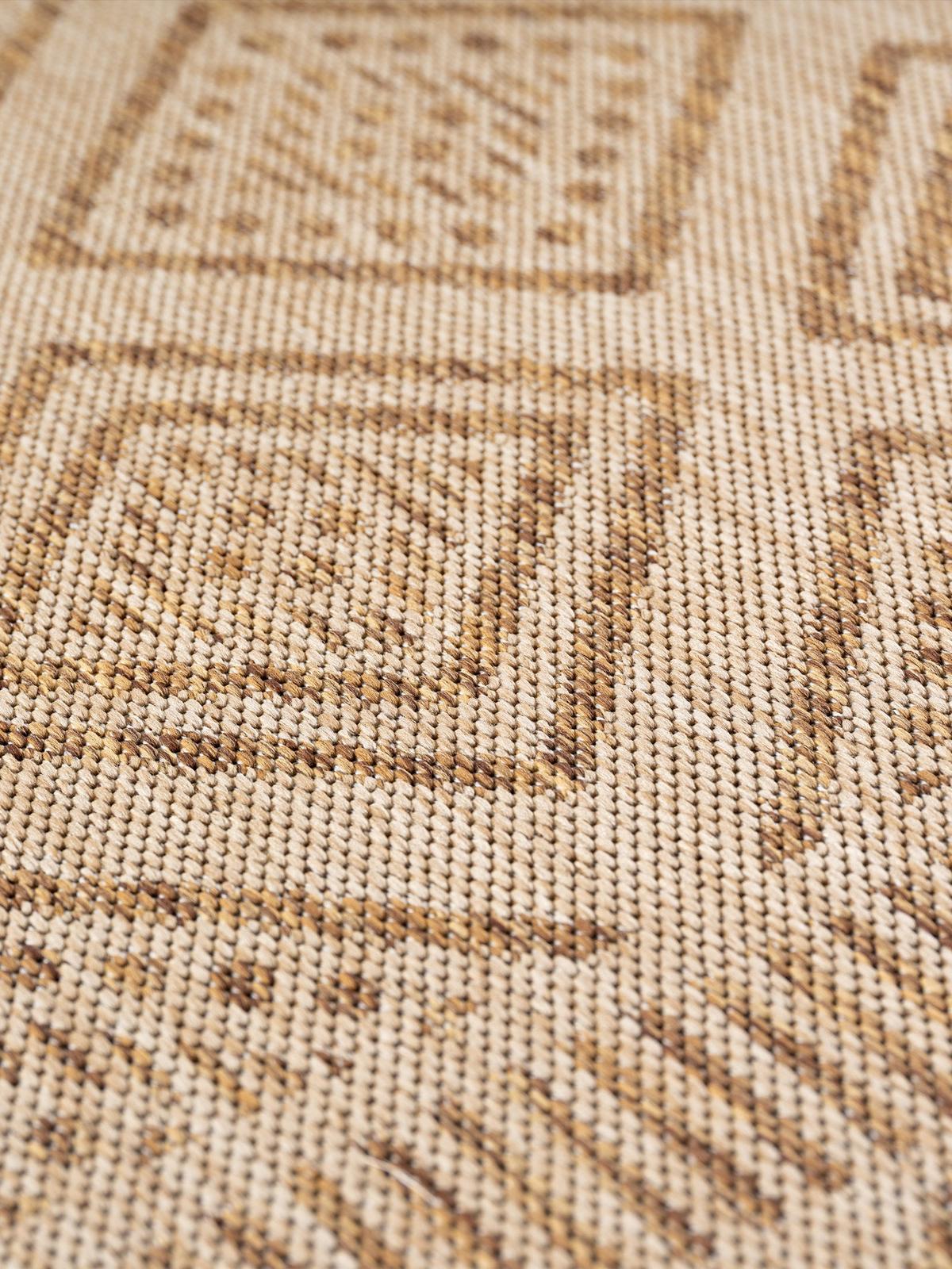 TEPPICH Flachgewebe, Outdoor, Fußbodenheizung-geeignet, mit Rautenmuster, VIGOLENO in Beige-Braun, 120 x 160 cm - Beige, Textil (120/160cm) - KADIMA DESIGN