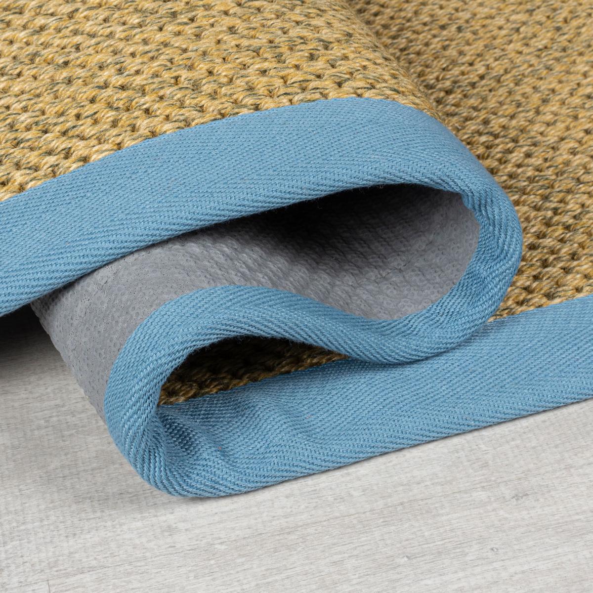 OUTDOORTEPPICH Waschbar KEER, mit Bordüre, Natur-Blau, 120 x 170 cm - Beige, Textil (120/170cm) - KADIMA DESIGN
