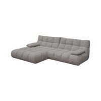 ECKSOFA VIVIEN Grau Cord - Schwarz/Grau, Kunststoff/Textil (290/178cm) - KAWOLA