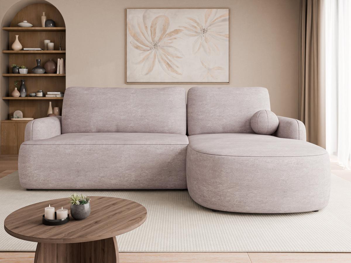 ECKSOFA Loridu Premium, Seite: Rechts - Hellrosa/Schwarz, Holz/Kunststoff (174/250cm) - MIRJAN24