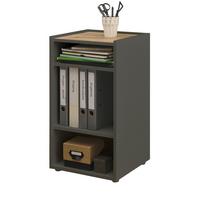 STANDCONTAINER Grau, Eiche Wotan 40 x 70 cm, Aktenregal mit 3 Fächern - Eiche Wotan/Schwarz, Holzwerkstoff/Kunststoff (40/70/40cm) - Furn.Design