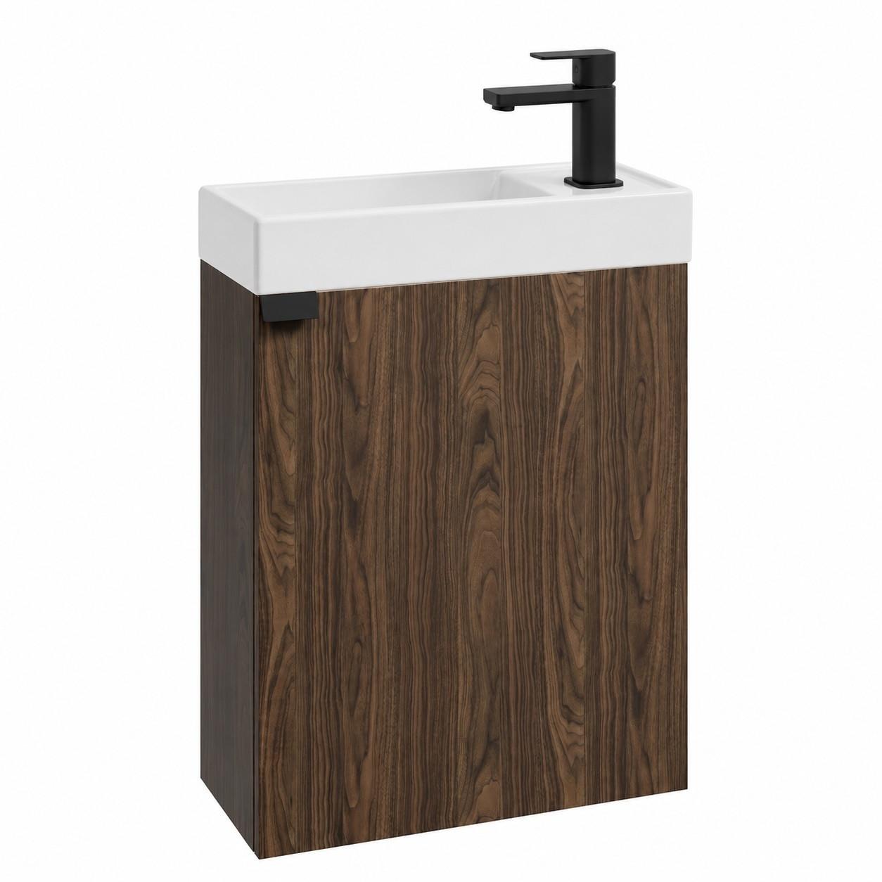 GÄSTE-WC-MÖBELSET Keno 2 Teile Walnuss Braun – 50 x 23 x 60cm - Eichefarben, Holz (50/60/23cm) - Badplaats