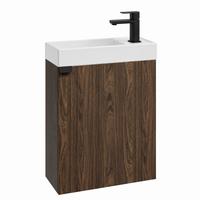 GÄSTE-WC-MÖBELSET Keno 2 Teile Walnuss Braun – 50 x 23 x 60cm - Eichefarben, Holz (50/60/23cm) - Badplaats