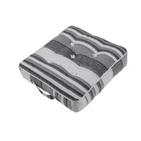 SITZKISSEN Morocco grau gestreift 40/40/8 cm - Grau, Textil (40/40/8cm) - Homescapes