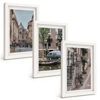 BILDER SET 3er Set - 20x30 cm Weißer Rahmen - Stadtansichten von Gebäuden - Weiß, Kunststoff (20/30cm) - TULUP