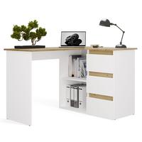 SCHREIBTISCH Weiß, Artisan Eiche 120/75/49 - Weiß/Eiche Artisan, Holzwerkstoff (90/50/75cm) - RAUMHIRSCH FURNITURE