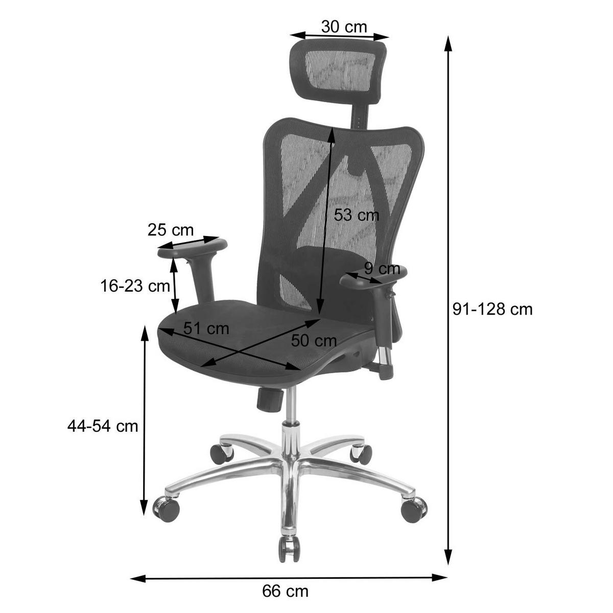 BÜROSTUHL Grau, Weiß - Weiß/Grau, Textil (66/128/93cm) - SIHOO