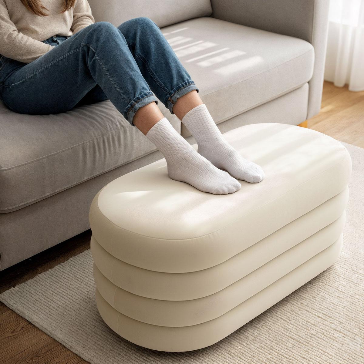 POLSTERBANK mi Stauraum Creme - Creme, Textil (100/42/42cm) - RAUMHIRSCH FURNITURE