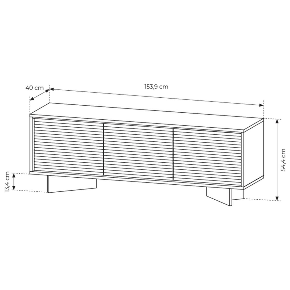 TV-LOWBOARD Semi 153 cm - Beige, Holzwerkstoff (153.9/54.4/40cm) - Selsey