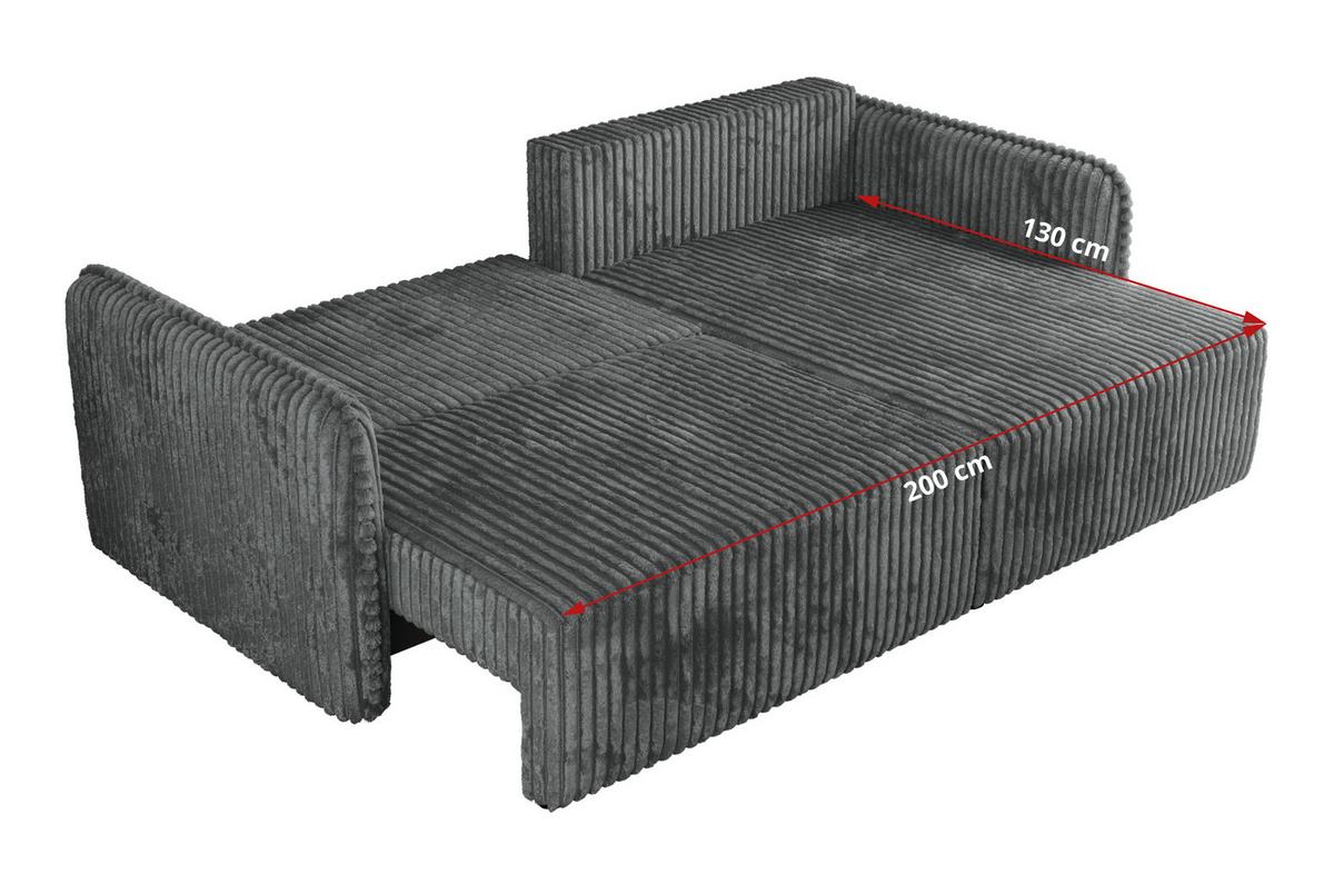 ECKSCHLAFSOFA MESTO L Dunkelgrau Cord - links - Dunkelgrau/Schwarz, Kunststoff/Textil (227/147cm) - MKS