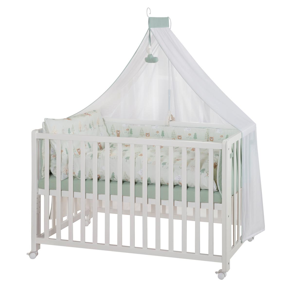 BABYBETT Woodland Buddies 5er-Set 60 x 120 cm - Weiß, Holzwerkstoff/Textil (60/120cm) - Roba