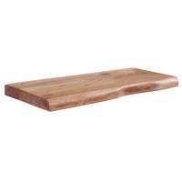 WANDREGAL Akazienholz Baumkante Rustikal, Beige 60x26x4 cm - Beige, Holz (60/4/26cm) - KADIMA DESIGN