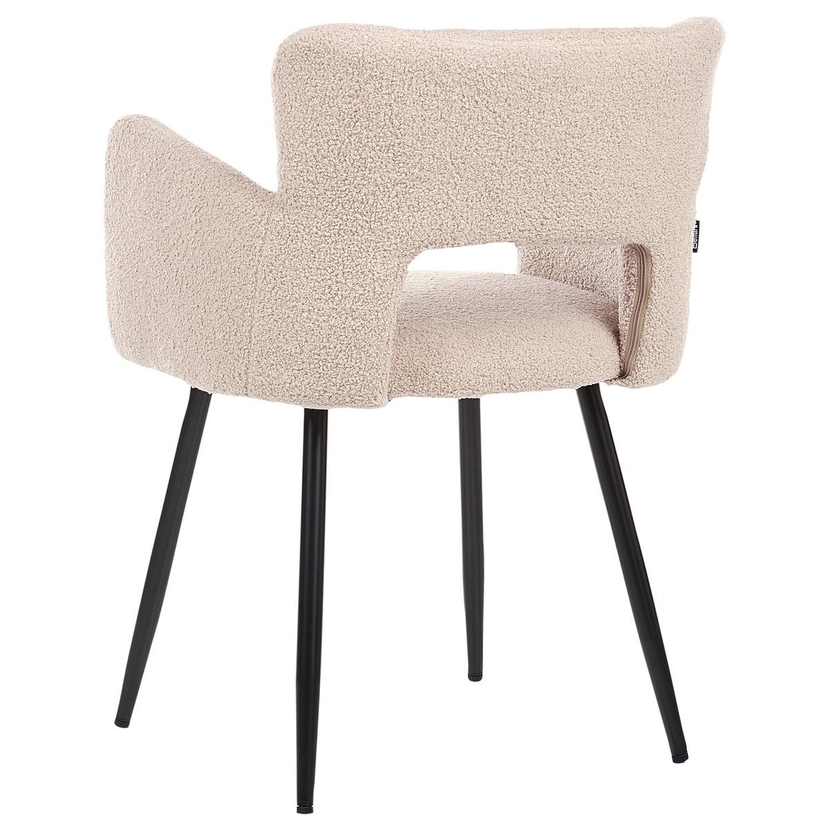 ESSZIMMERSTUHL Beige Sanilac - Beige/Schwarz, Textil (54/76/50cm) - Beliani