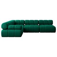 ECKSOFA modulares Sofa Mende-L2 - 285x190x70 cm Dunkelgrün Velours - Dunkelgrün, Holzwerkstoff/Textil (285/190cm) - ALTDECOR