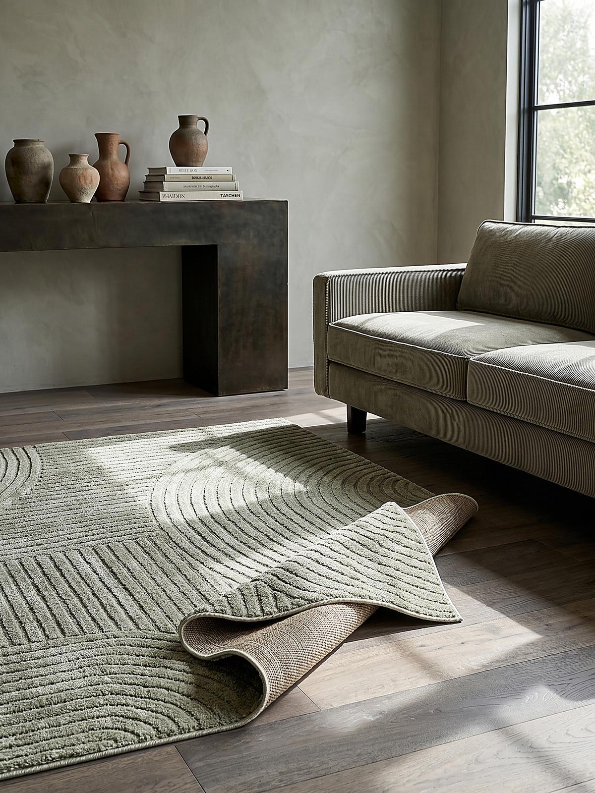 TEPPICH Kurzflor CETINA Geometrisch Polypropylen-Polyester Grün 120 x 170 cm - Grün, Textil (120/170cm) - KADIMA DESIGN