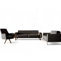 SOFASET Valerie 3-2 Und Drehsessel - Schwarz, Holzwerkstoff/Textil (228/79/90cm) - Fun Möbel