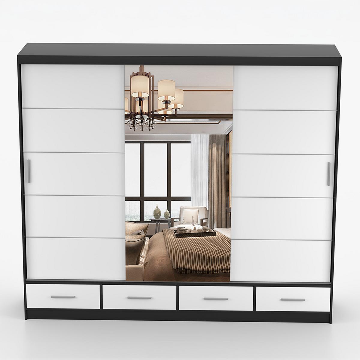 KLEIDERSCHRANK Florence 250 cm, 250/215/64, 2-türig, weiß - Weiß, Holzwerkstoff (250/215/64cm) - imoebel24