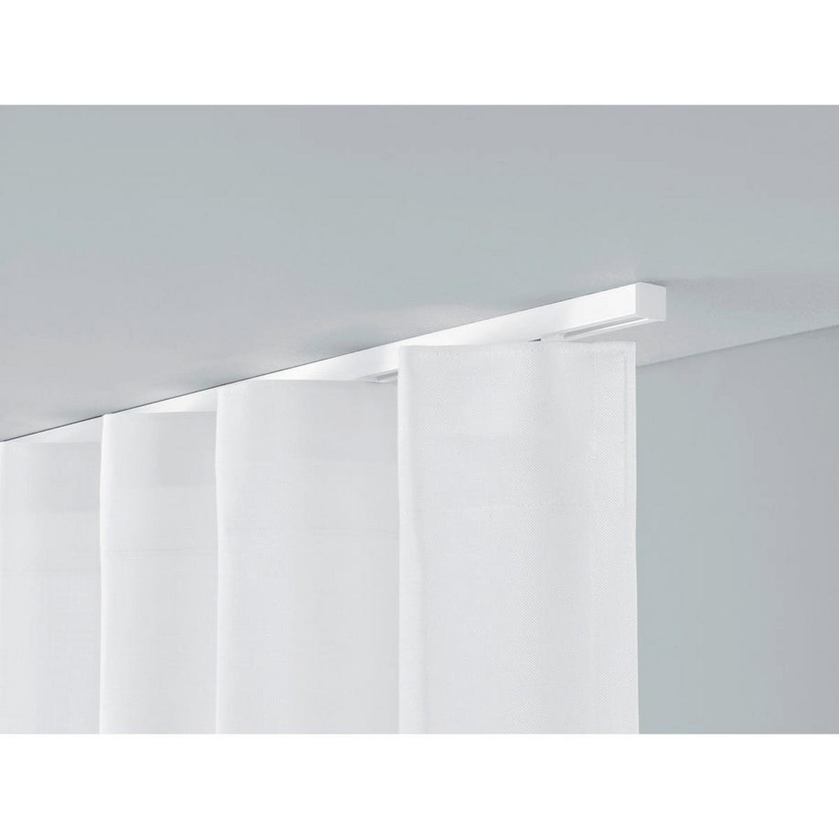 GARDINENSCHIENE auf Maß 1-lauf Deckenmontage Square 600cm - Weiß, Metall (600cm) - Deco-Raum