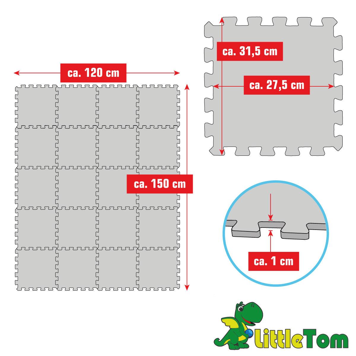 SPIELMATTE ab Null - 180/90/1 cm Puzzlematte Beige - Beige/Grün, Kunststoff (30/30cm) - Littletom