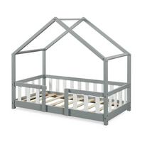 HAUSBETT Treviolo - Hellgrau/Weiß, Holz (70/140cm) - [en.casa]