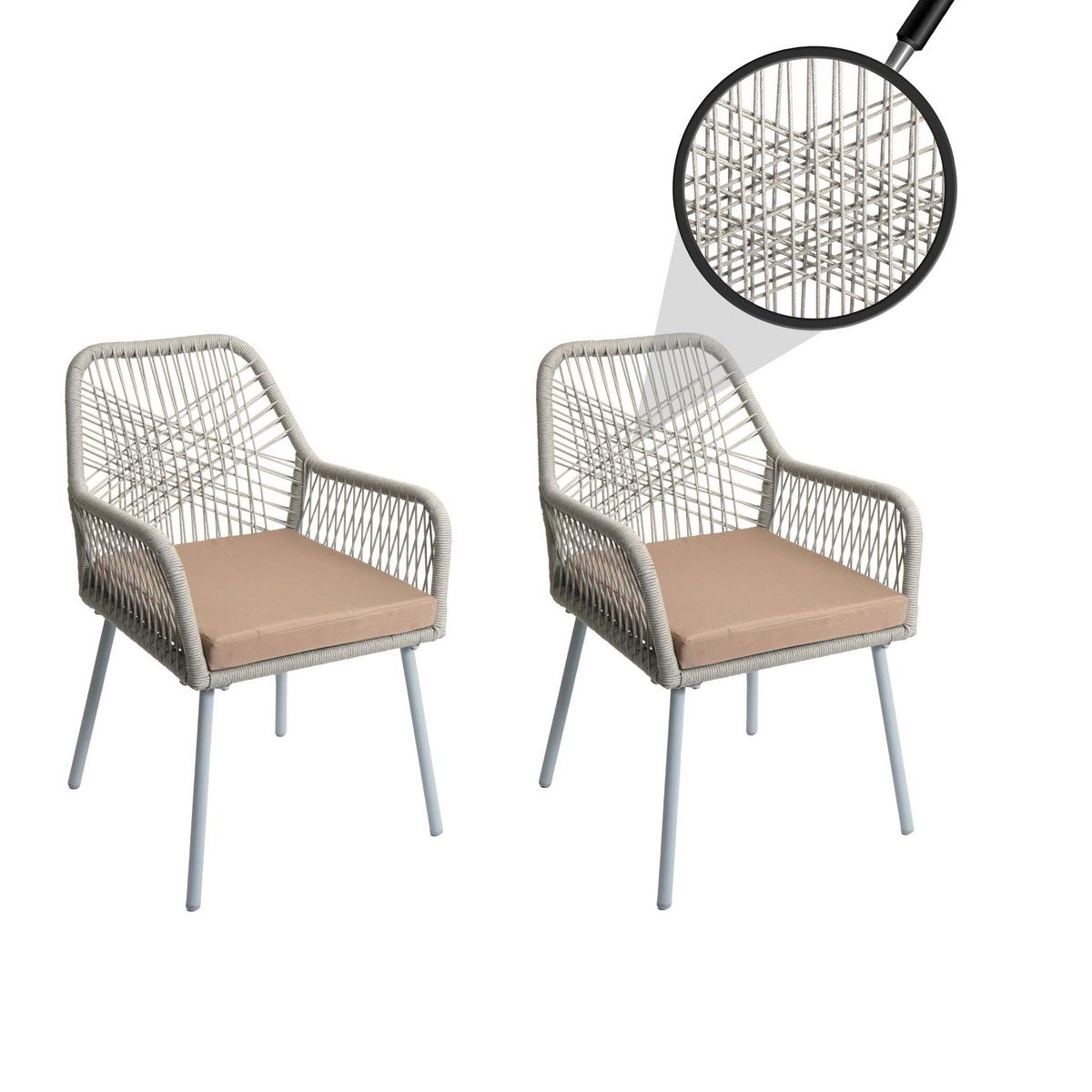 GARTENSTUHL Grau, Taupe - Taupe/Grau, Textil (54/81/62cm) - MCW