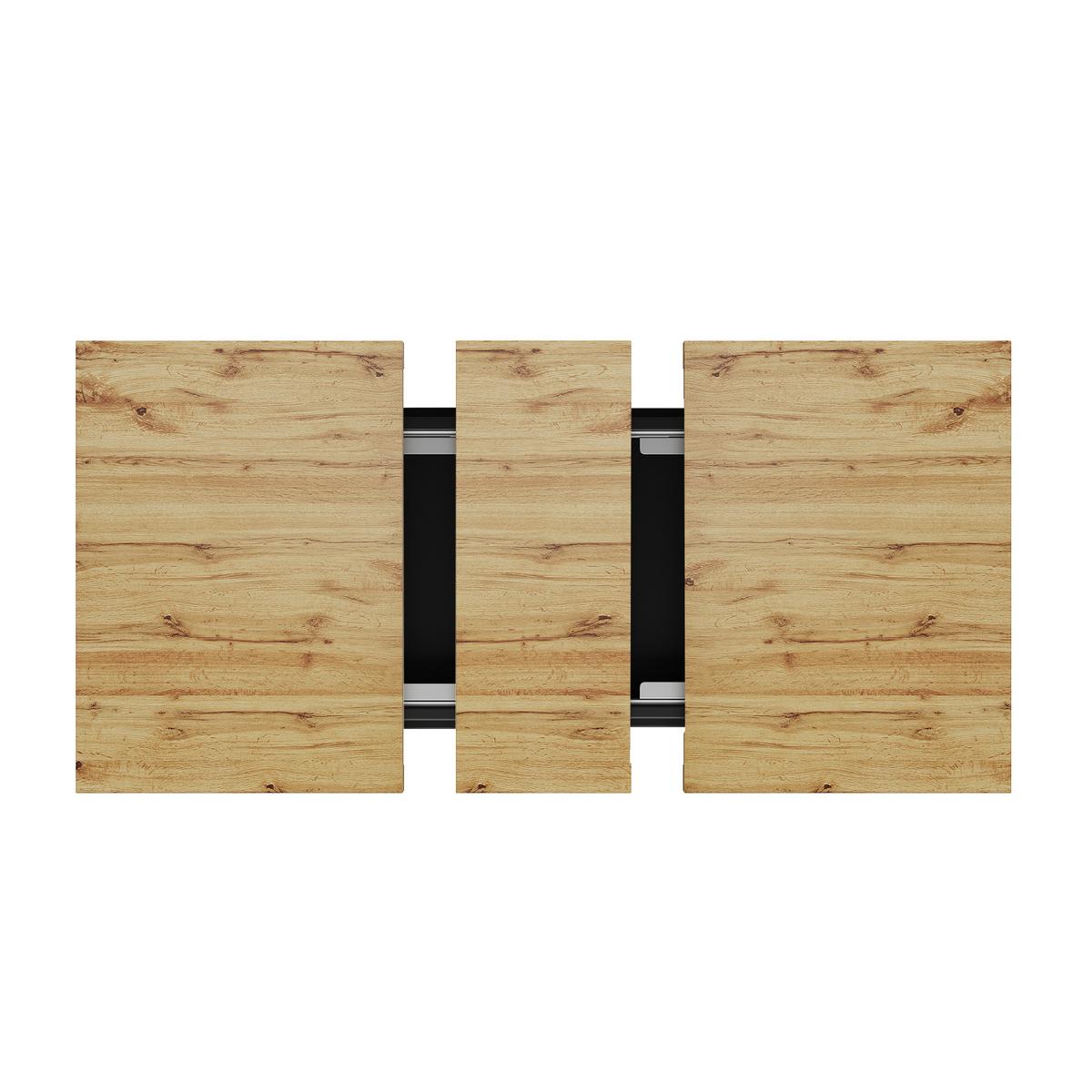 ESSTISCH Ausziehbar 110-140cm mit LED & 2 Schubladen Holzoptik - Naturfarben, Holzwerkstoff (80/110/75cm) - Urban Meuble