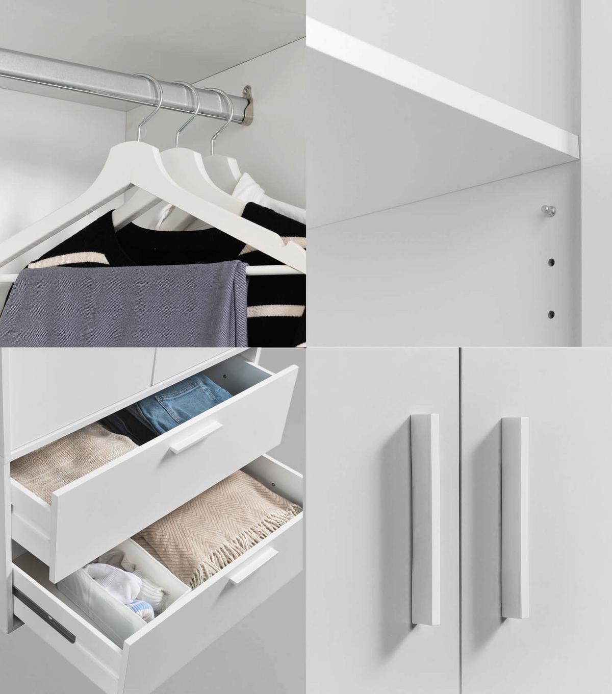 KLEIDERSCHRANK Der Kleiderheld - Weiß, Holzwerkstoff (80/180/51cm) - Mokebo