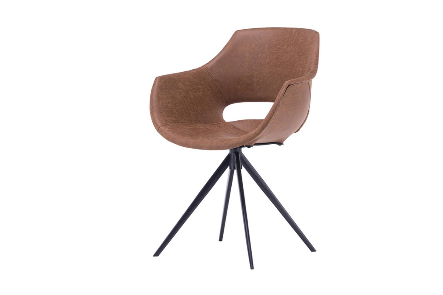 DREHSTUHL ZAJA Braun Microfaser Drehbar (360°) (1er-Set) - Braun, Textil (57/85/59cm) - KAWOLA