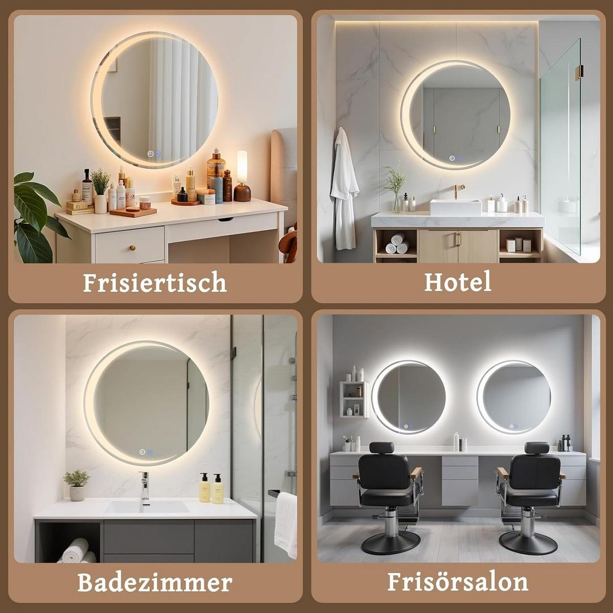 BADSPIEGEL Modern Linas 80/2.4/80 cm - Silberfarben, Glas/Metall (2.4/80/80cm) - ZMH
