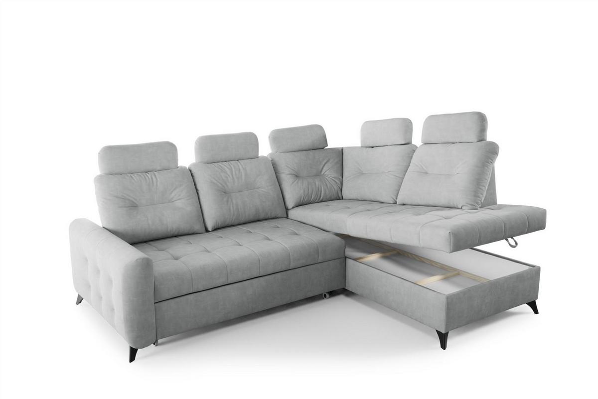ECKSOFA Wendie - Hellgrau, Holzwerkstoff/Textil (250/200cm) - Fun Möbel