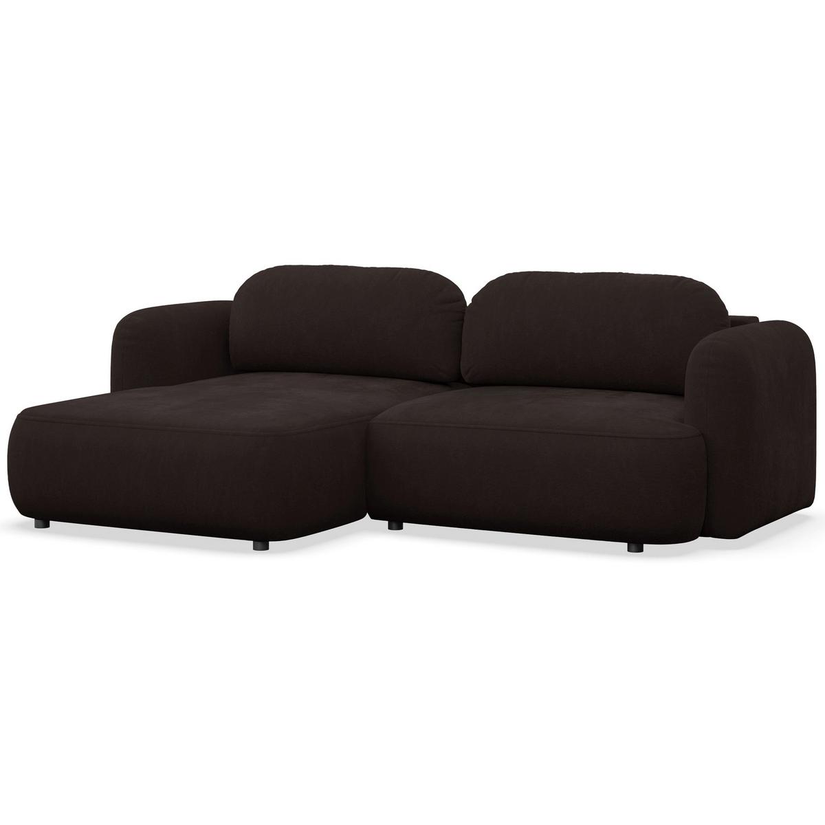 ECKSOFA Tvoya braunes Chenille - Schwarz/Braun, Kunststoff/Textil (267/175cm) - Selsey