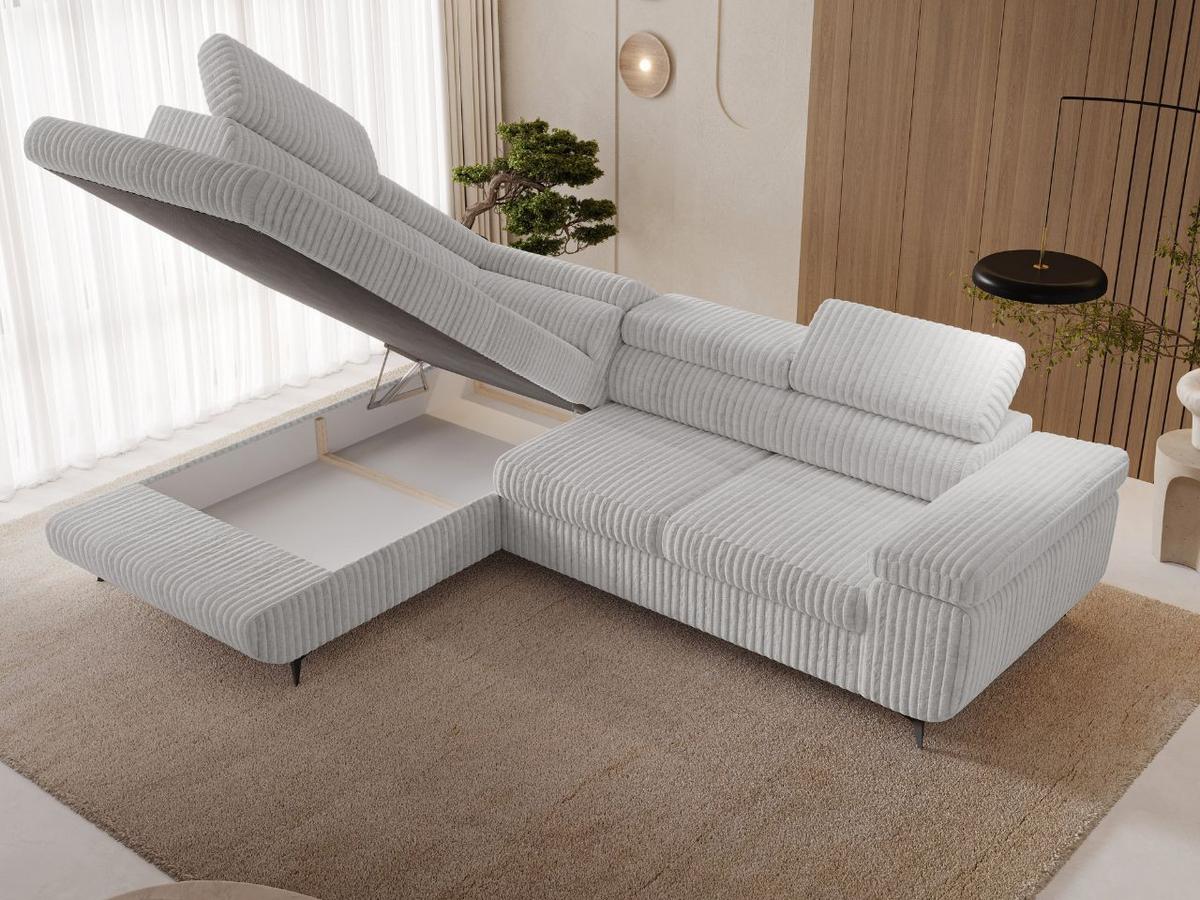 ECKSOFA Argon Grau Rechts - Schwarz/Grau, Holz/Textil (190/255cm) - Graingold