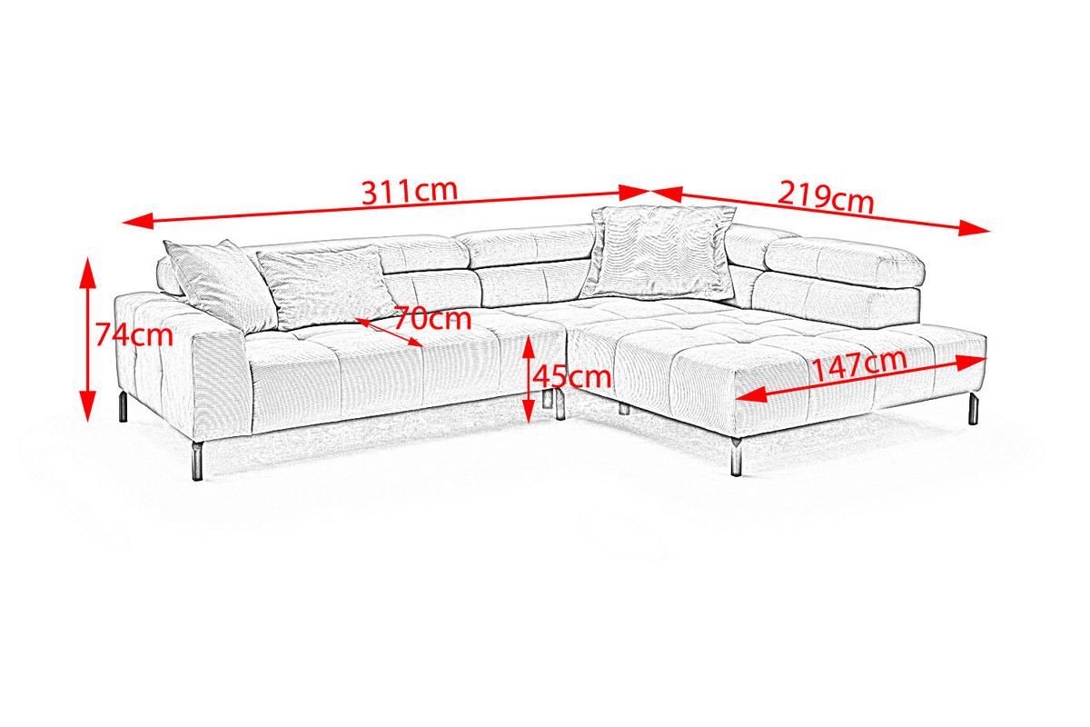 ECKSOFA MIT MOTORISCHEM SITZVORZUG OHIO Grün Cord Relaxfunktion - Schwarz/Olivgrün, Textil/Metall (311/219cm) - KAWOLA