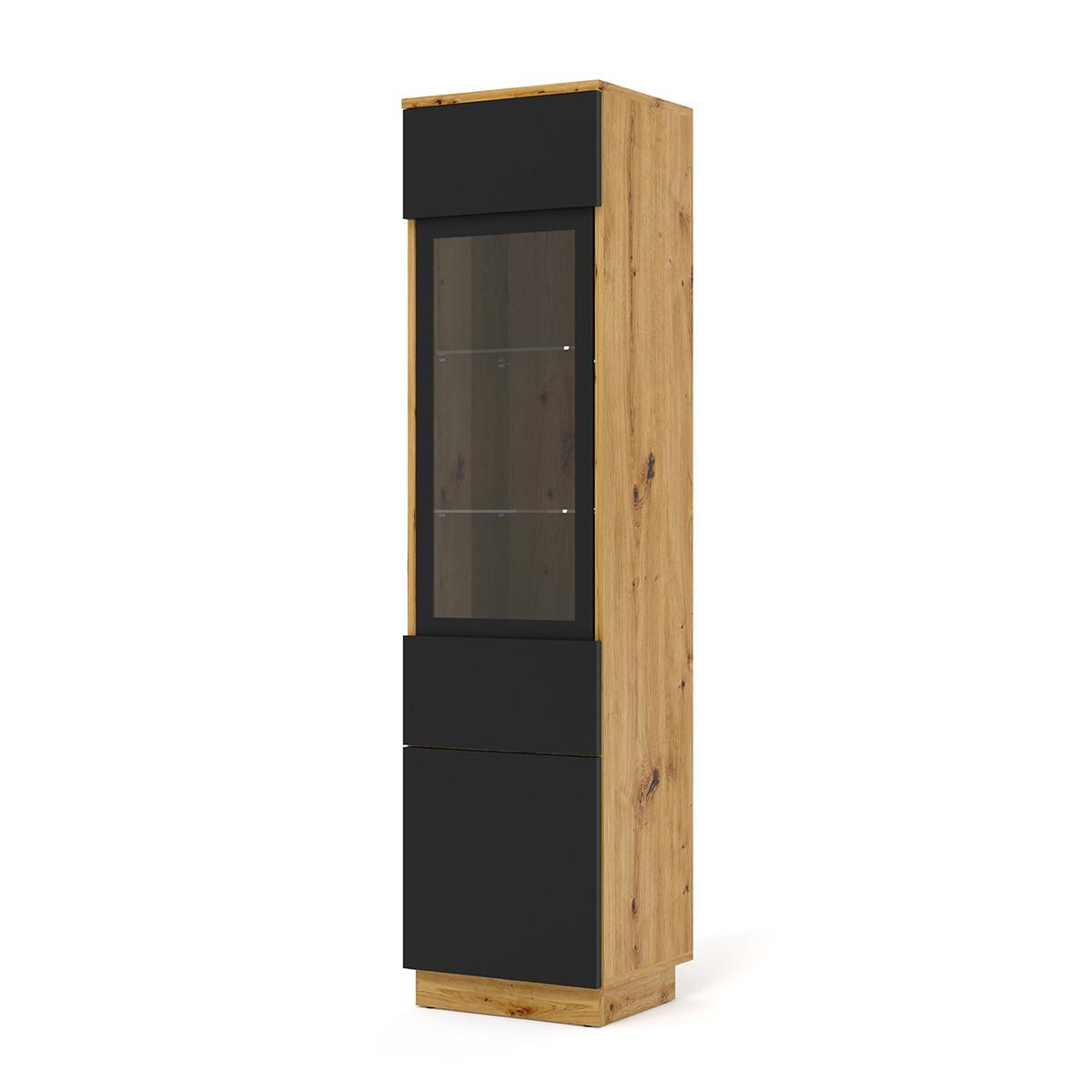VITRINE Aurus Holz und Schwarz - Schwarz, Holzwerkstoff (37/143.5/33cm) - Petits-meubles